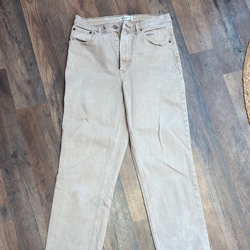 Abercrombie & Fitch High Rise Beige Jeans